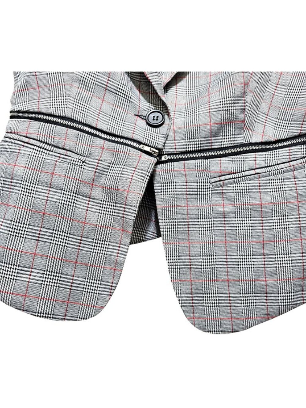 INA [i:na] Women's Plaid Sleeveless Blazer Vest With Zipper Accent Size L - Picture 5 of 13